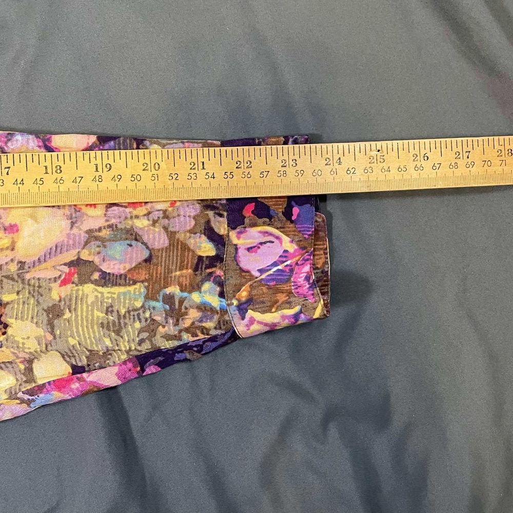 Coldwater Creek 100% Silk Floral Blouse Multi Color Abstract Print Top 1X 18 - Picture 9 of 9